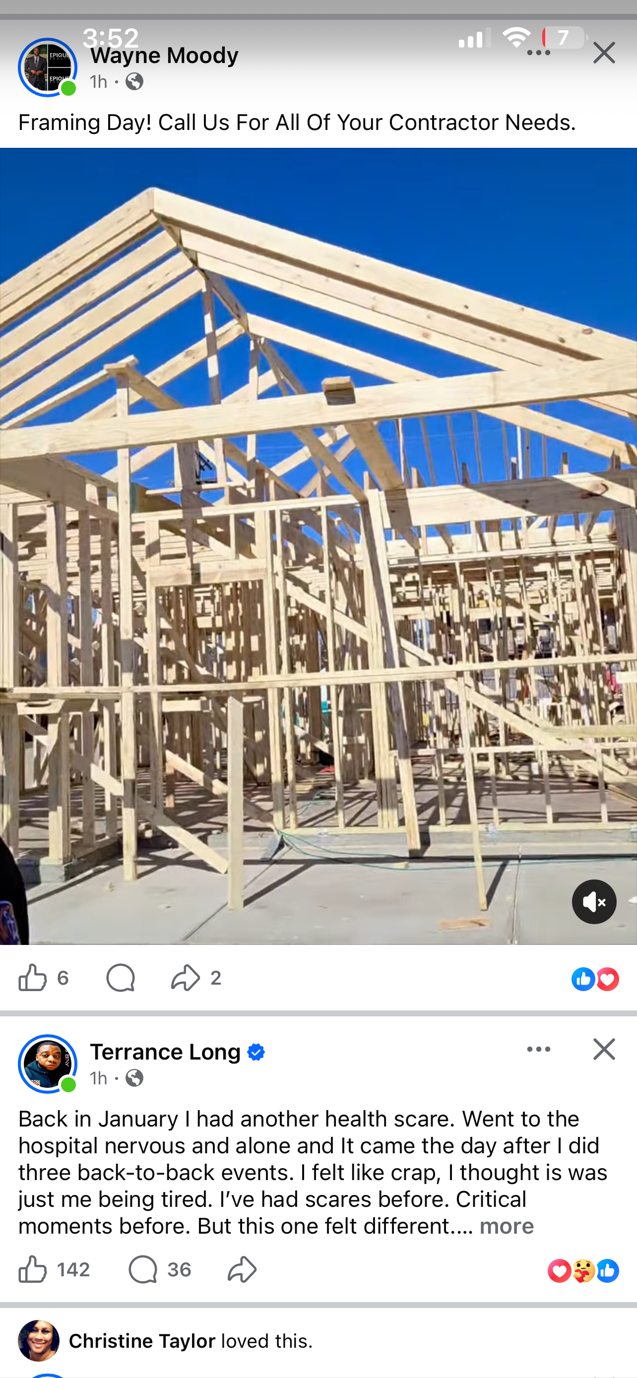 Framing Day — wall framing rising against blue skies
