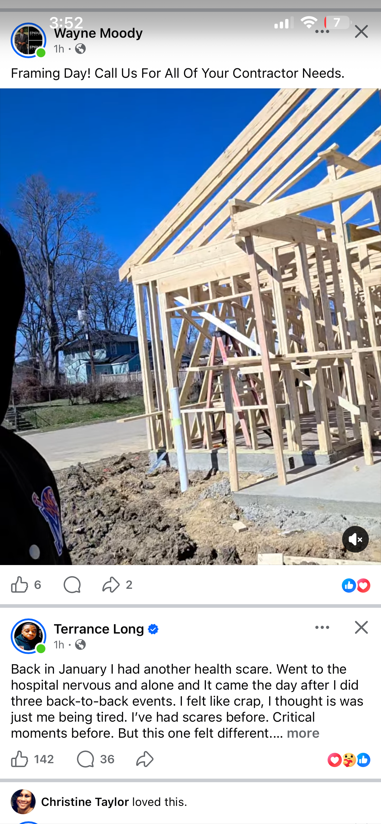 Framing in progress — structural walls taking shape