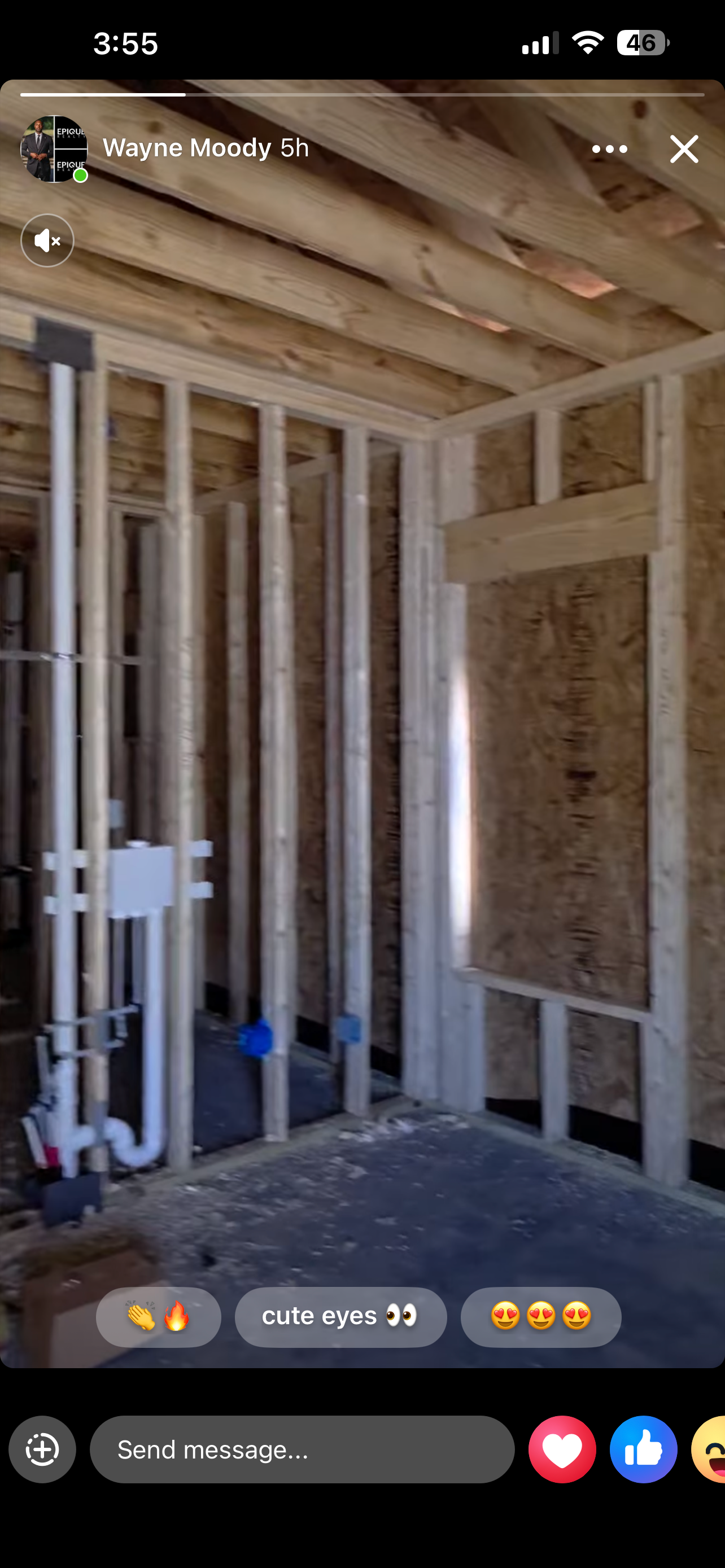 Rough-in plumbing installed in interior framing