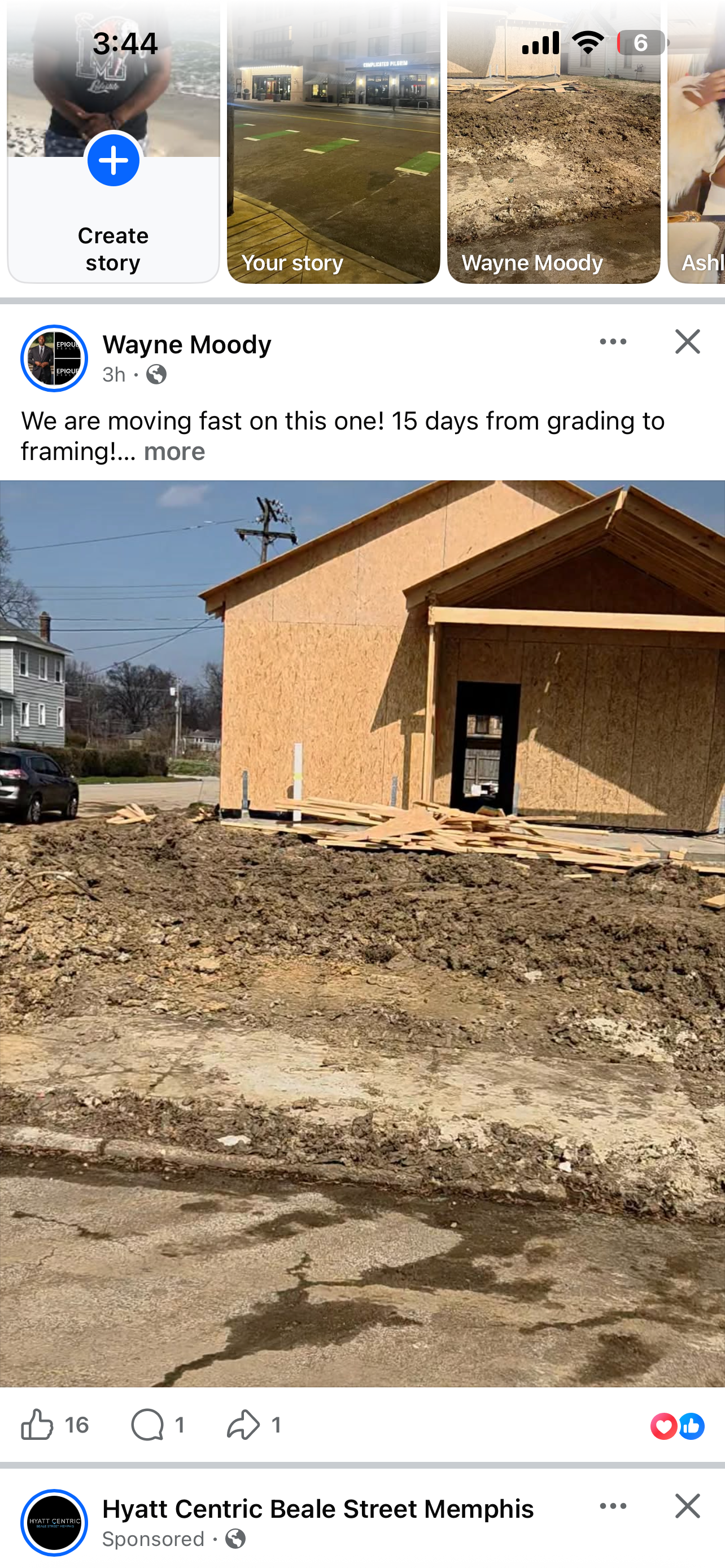 15 days from grading to framing — OSB sheathing applied