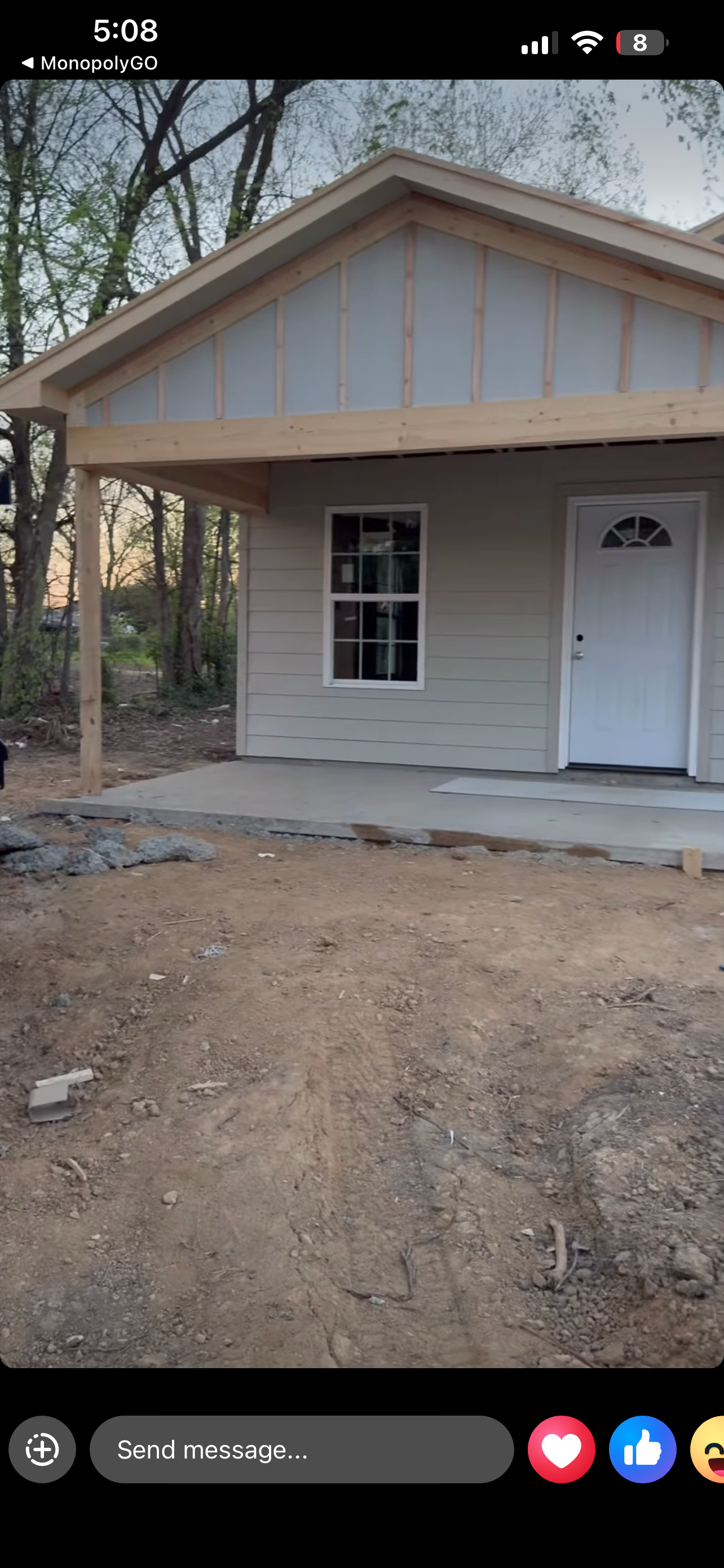 Covered porch complete — ready for final landscaping